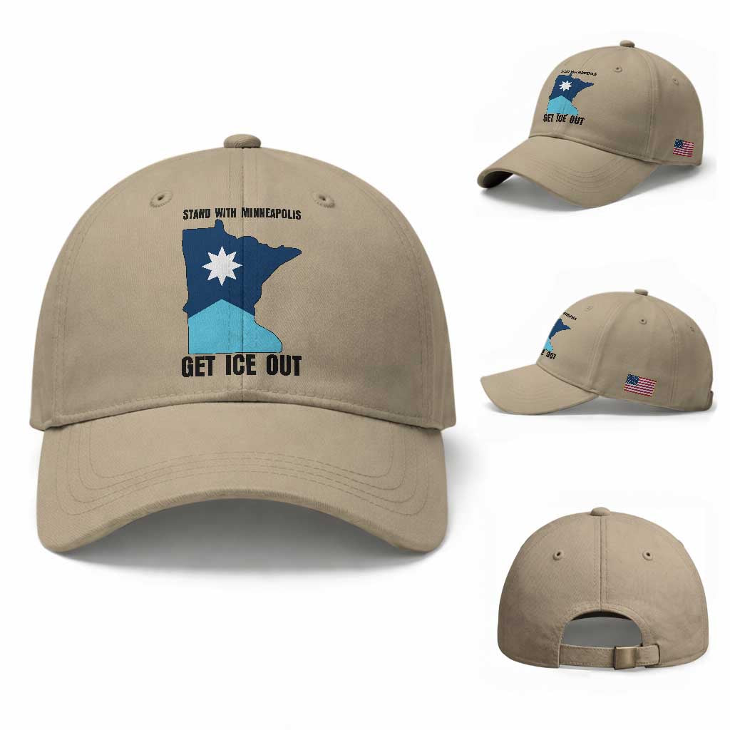 Stand With Minneapolis Baseball Cap Social Justice Support TS12 Baseball Cap Universal Fit Khaki Print Your Wear
