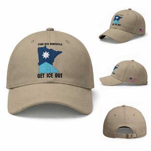 Stand With Minneapolis Baseball Cap Social Justice Support TS12 Baseball Cap Universal Fit Khaki Print Your Wear