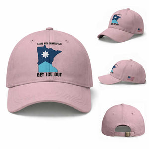 Stand With Minneapolis Baseball Cap Social Justice Support TS12 Baseball Cap Universal Fit Light Pink Print Your Wear