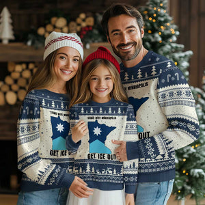 Stand With Minneapolis Ugly Christmas Sweater Social Justice Support TS12 Beige Navy Print Your Wear