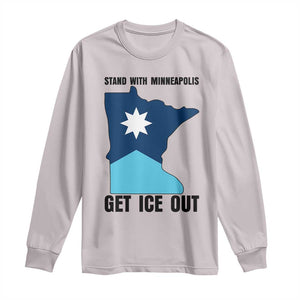 Stand With Minneapolis Long Sleeve Shirt Social Justice Support TS12 Ice Gray Print Your Wear