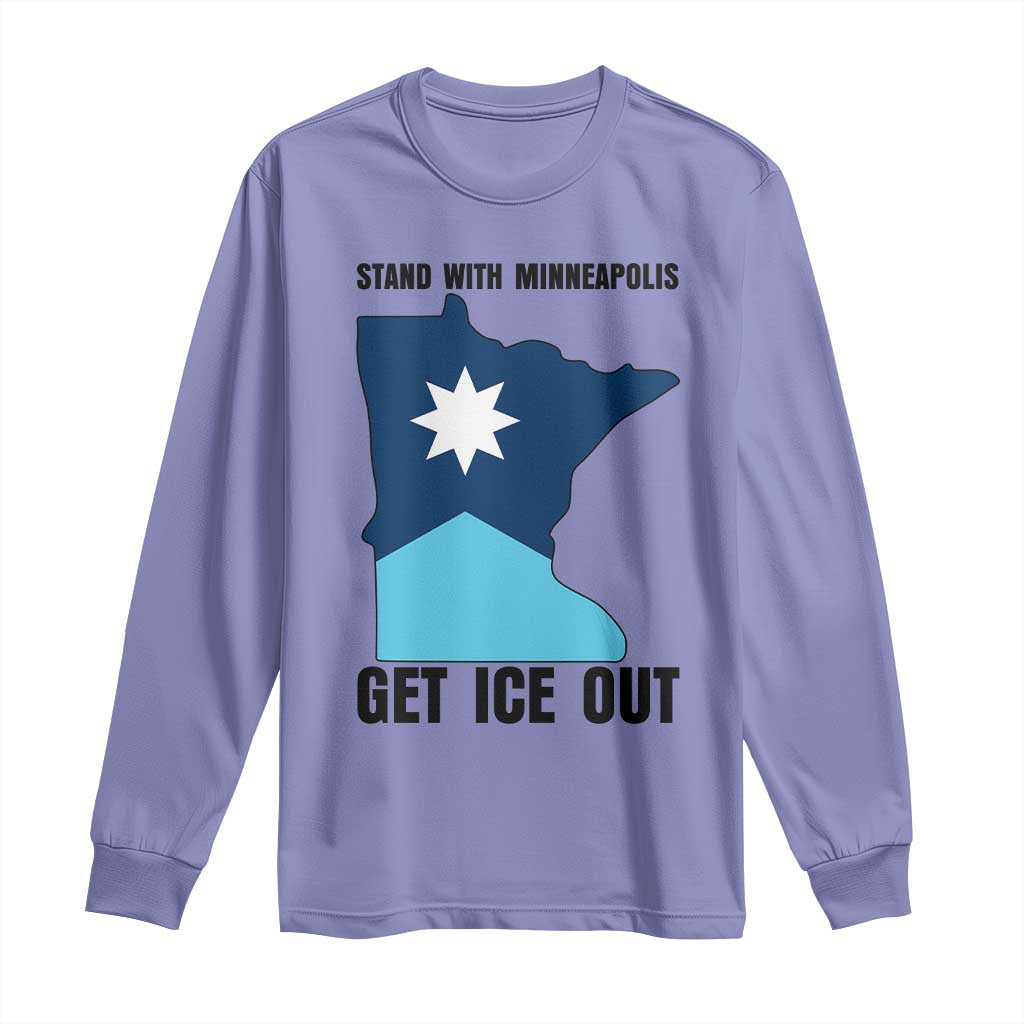 Stand With Minneapolis Long Sleeve Shirt Social Justice Support TS12 Violet Print Your Wear