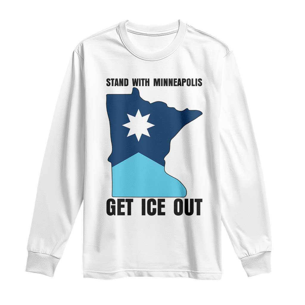 Stand With Minneapolis Long Sleeve Shirt Social Justice Support TS12 White Print Your Wear