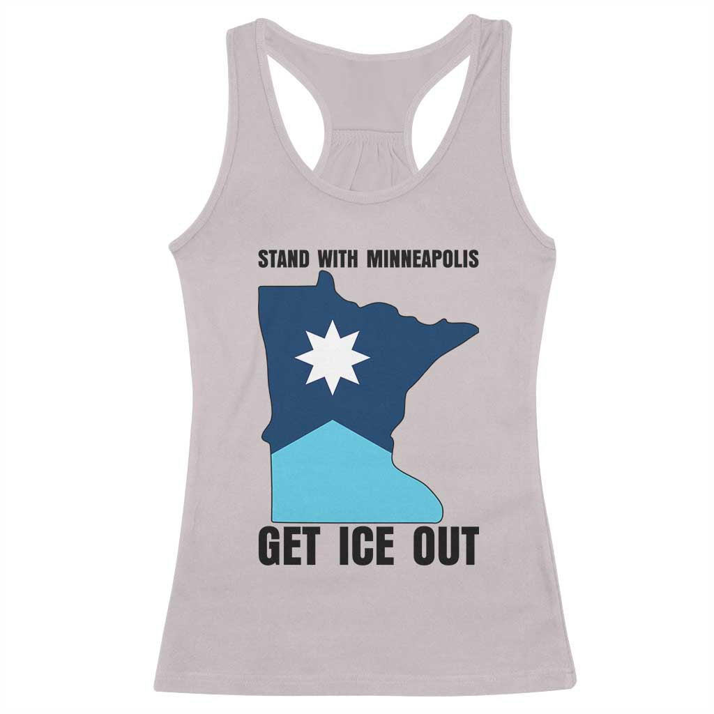 Stand With Minneapolis Racerback Tank Top Social Justice Support TS12 Ice Gray Print Your Wear