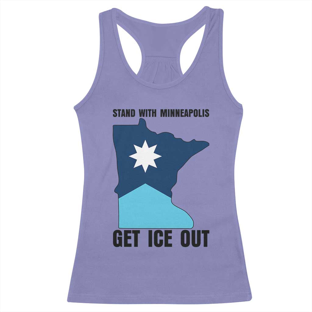 Stand With Minneapolis Racerback Tank Top Social Justice Support TS12 Violet Print Your Wear
