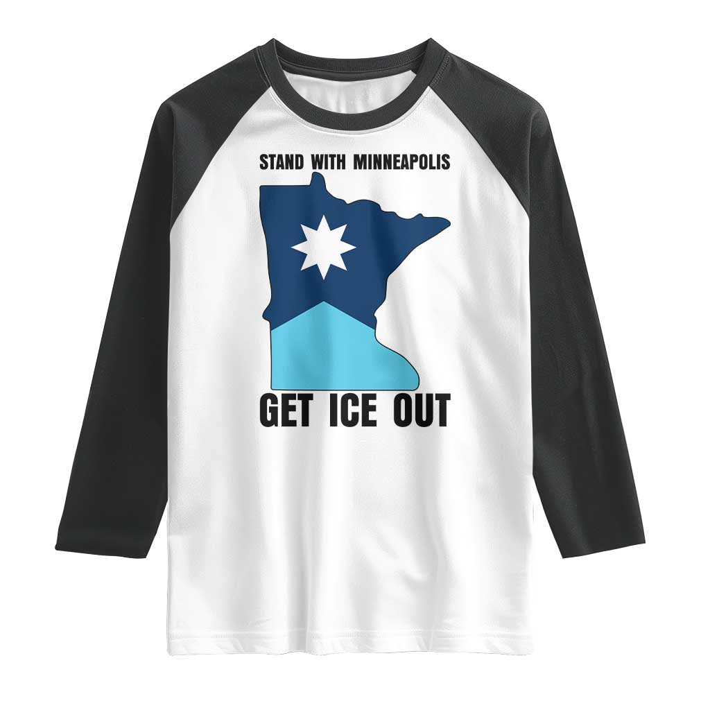 Stand With Minneapolis Raglan Shirt Social Justice Support TS12 White Black Print Your Wear