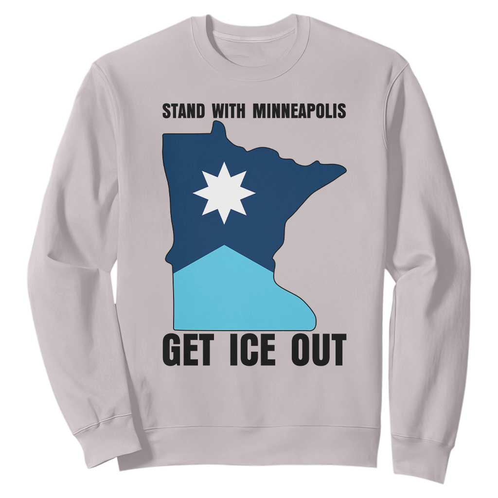 Stand With Minneapolis Sweatshirt Social Justice Support TS12 Ice Gray Print Your Wear