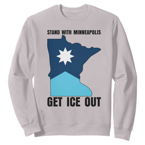 Stand With Minneapolis Sweatshirt Social Justice Support TS12 Ice Gray Print Your Wear