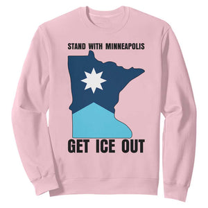 Stand With Minneapolis Sweatshirt Social Justice Support TS12 Light Pink Print Your Wear