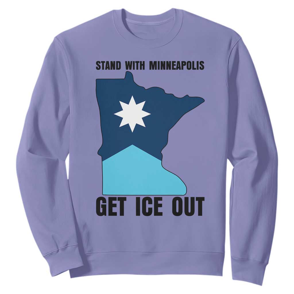Stand With Minneapolis Sweatshirt Social Justice Support TS12 Violet Print Your Wear