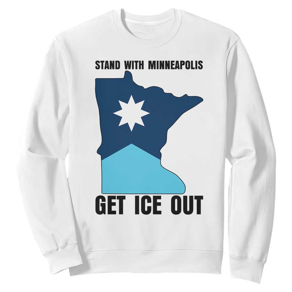 Stand With Minneapolis Sweatshirt Social Justice Support TS12 White Print Your Wear