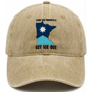 Stand With Minneapolis Washed Cotton Baseball Cap Social Justice Support TS12 Print Your Wear