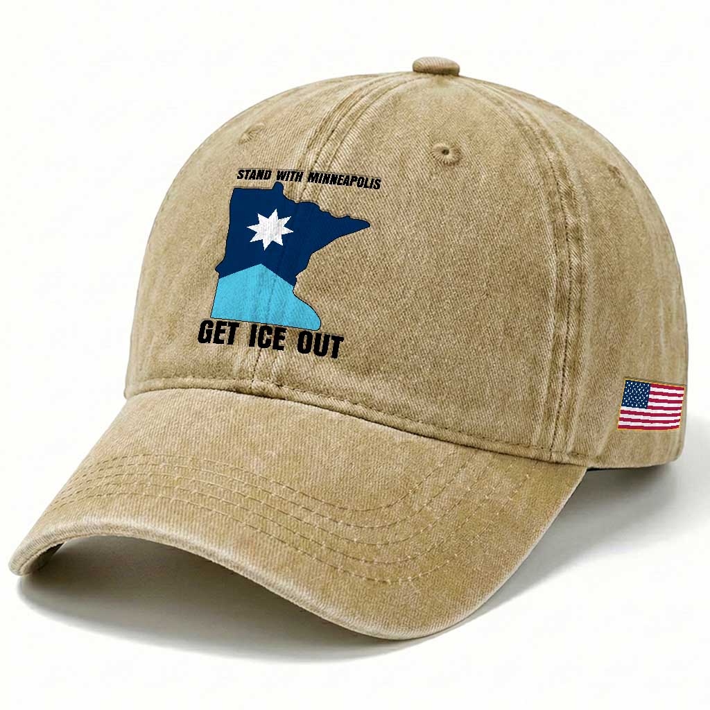 Stand With Minneapolis Washed Cotton Baseball Cap Social Justice Support TS12 Print Your Wear