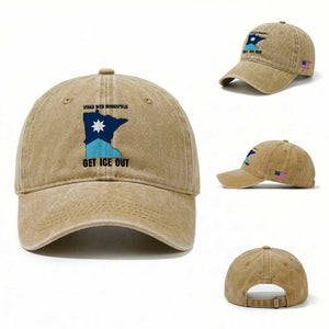 Stand With Minneapolis Washed Cotton Baseball Cap Social Justice Support TS12 Washed Cap Universal Fit Khaki Print Your Wear