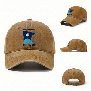 Stand With Minneapolis Washed Cotton Baseball Cap Social Justice Support TS12 Washed Cap Universal Fit Yellow Ochre Print Your Wear
