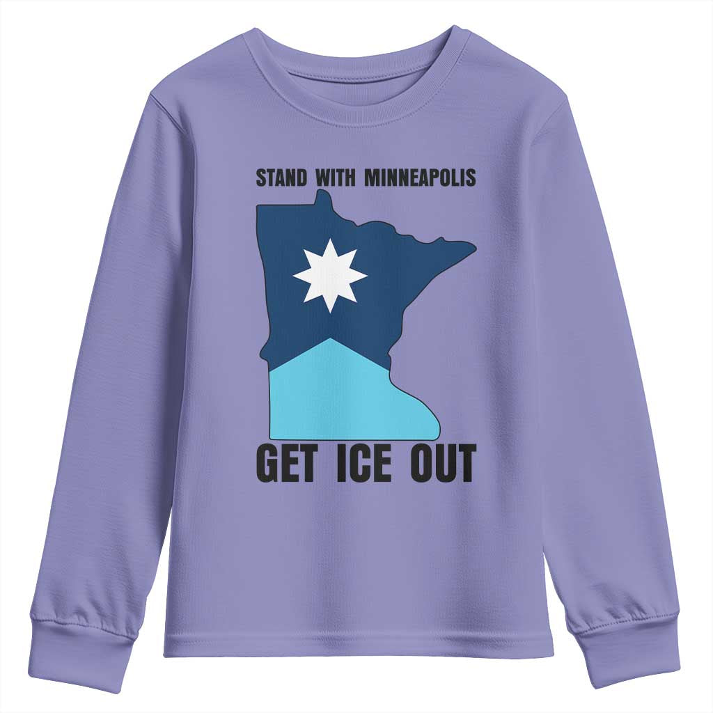Stand With Minneapolis Youth Sweatshirt Social Justice Support TS12 Violet Print Your Wear