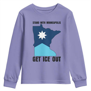 Stand With Minneapolis Youth Sweatshirt Social Justice Support TS12 Violet Print Your Wear
