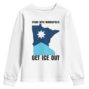 Stand With Minneapolis Youth Sweatshirt Social Justice Support TS12 White Print Your Wear
