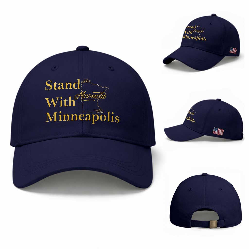 Stand With Minneapolis Baseball Cap Community And Social Justice Gift TS12 Baseball Cap Universal Fit Dark Blue Print Your Wear