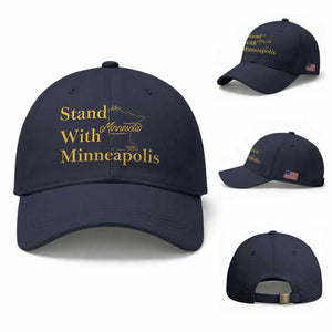 Stand With Minneapolis Baseball Cap Community And Social Justice Gift TS12 Baseball Cap Universal Fit Navy Print Your Wear