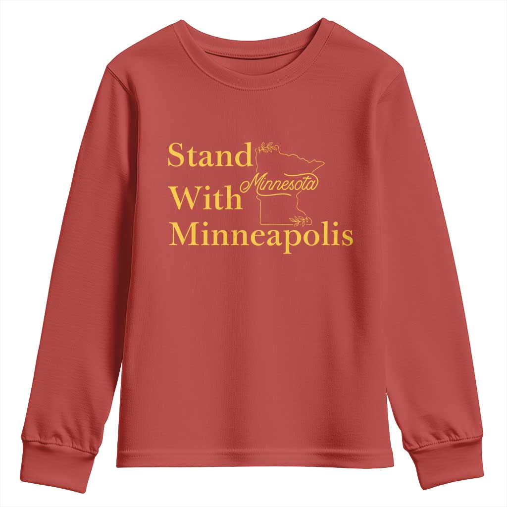 Stand With Minneapolis Youth Sweatshirt Community And Social Justice Gift TS12 Red Print Your Wear