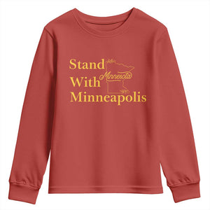 Stand With Minneapolis Youth Sweatshirt Community And Social Justice Gift TS12 Red Print Your Wear