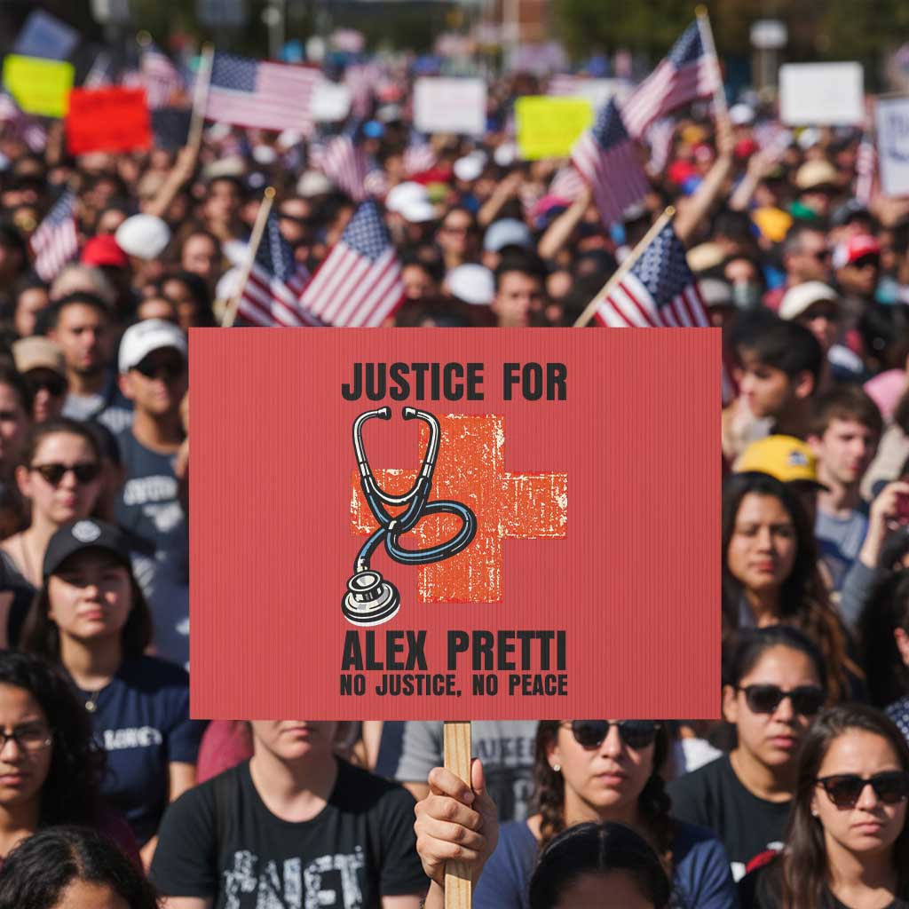Justice For Alex Pretti Protest Sign Minneapolis Support Gift TS12 Horizontal 18