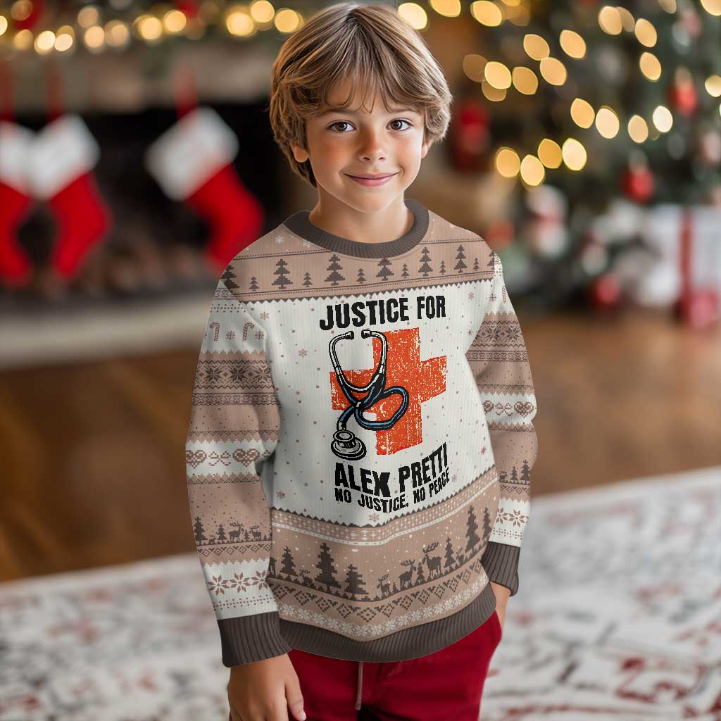 Justice For Alex Pretti Ugly Christmas Sweater Minneapolis Support Gift TS12 Mocha Mousse Print Your Wear