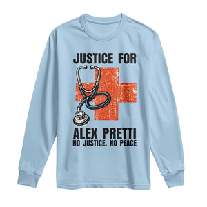 Justice For Alex Pretti Long Sleeve Shirt Minneapolis Support Gift TS12 Light Blue Print Your Wear