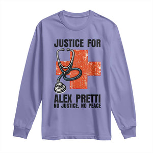 Justice For Alex Pretti Long Sleeve Shirt Minneapolis Support Gift TS12 Violet Print Your Wear