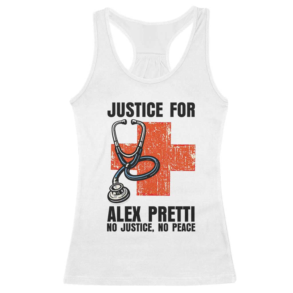 Justice For Alex Pretti Racerback Tank Top Minneapolis Support Gift TS12 White Print Your Wear