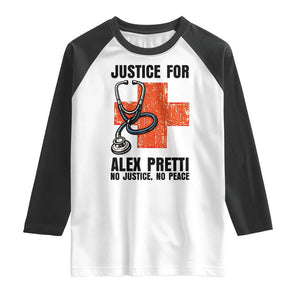 Justice For Alex Pretti Raglan Shirt Minneapolis Support Gift TS12 White Black Print Your Wear