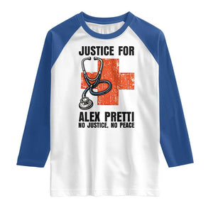 Justice For Alex Pretti Raglan Shirt Minneapolis Support Gift TS12 White Royal Print Your Wear