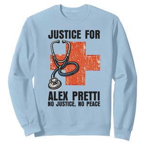 Justice For Alex Pretti Sweatshirt Minneapolis Support Gift TS12 Light Blue Print Your Wear