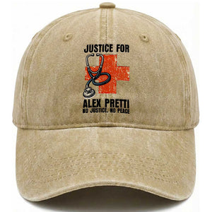 Justice For Alex Pretti Washed Cotton Baseball Cap Minneapolis Support Gift TS12 Print Your Wear