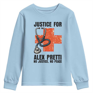 Justice For Alex Pretti Youth Sweatshirt Minneapolis Support Gift TS12 Light Blue Print Your Wear
