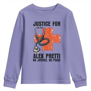 Justice For Alex Pretti Youth Sweatshirt Minneapolis Support Gift TS12 Violet Print Your Wear