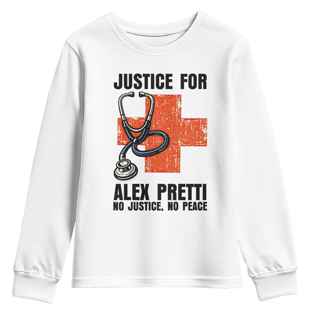 Justice For Alex Pretti Youth Sweatshirt Minneapolis Support Gift TS12 White Print Your Wear