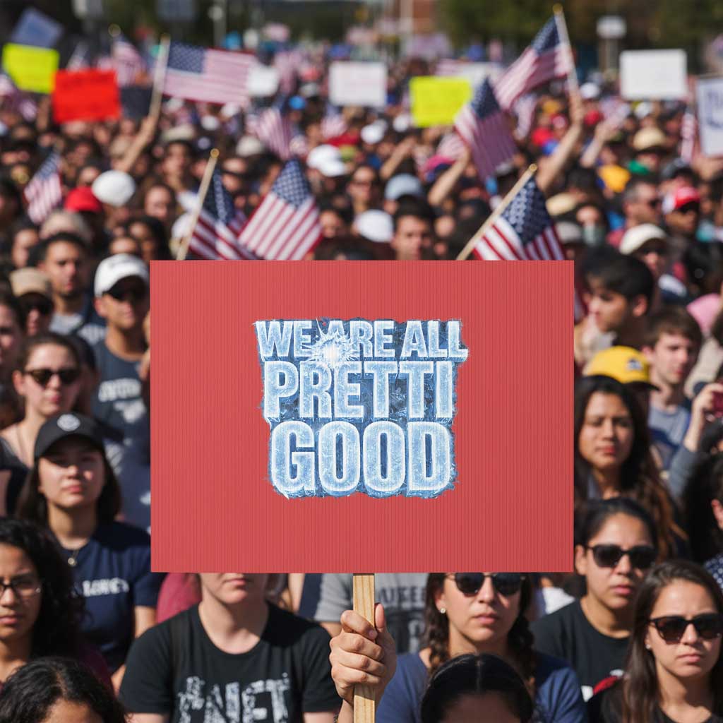 We Are All Pretti Good Protest Sign Justice And Solidarity Support Gift TS12 Horizontal 18