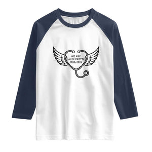 We Are All Pretti Good Raglan Shirt We Are All Pretti Good TS12 White Navy Print Your Wear