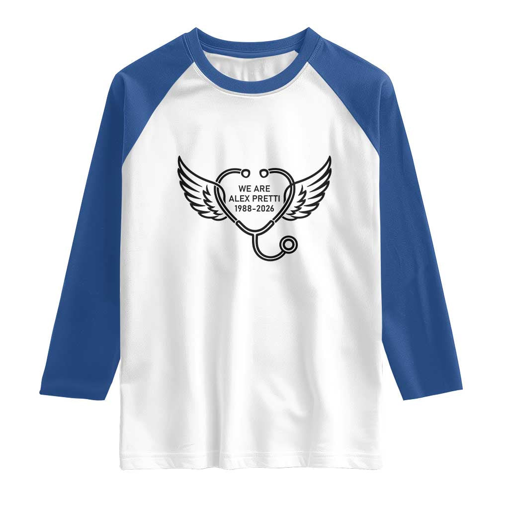 We Are All Pretti Good Raglan Shirt We Are All Pretti Good TS12 White Royal Print Your Wear