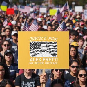 Minneapolis Strong Stand With Alex Protest Sign Justice And Solidarity Support Gift TS12 Horizontal 18" × 24" Yellow Print Your Wear
