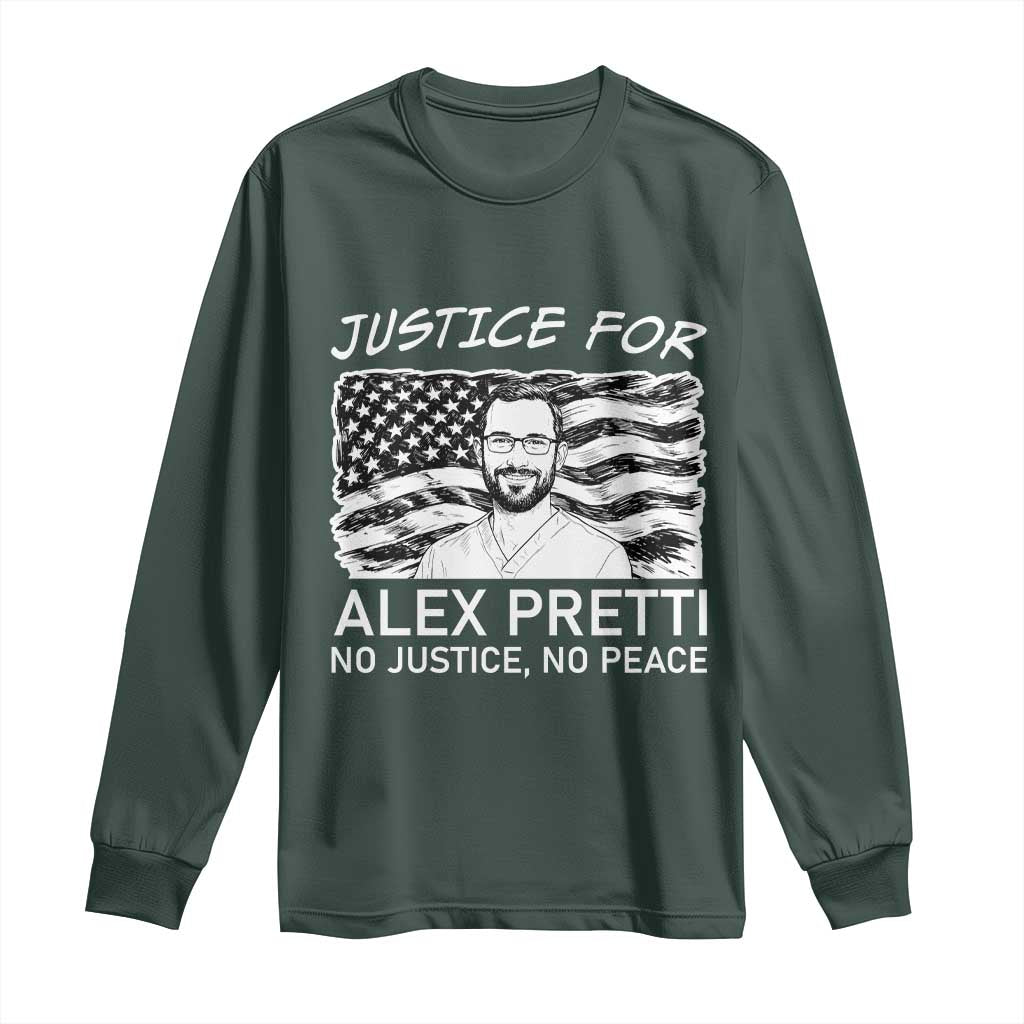 Minneapolis Strong Stand With Alex Long Sleeve Shirt Justice And Solidarity Support Gift TS12 Dark Forest Green Print Your Wear