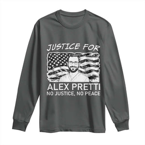 Minneapolis Strong Stand With Alex Long Sleeve Shirt Justice And Solidarity Support Gift TS12 Dark Heather Print Your Wear