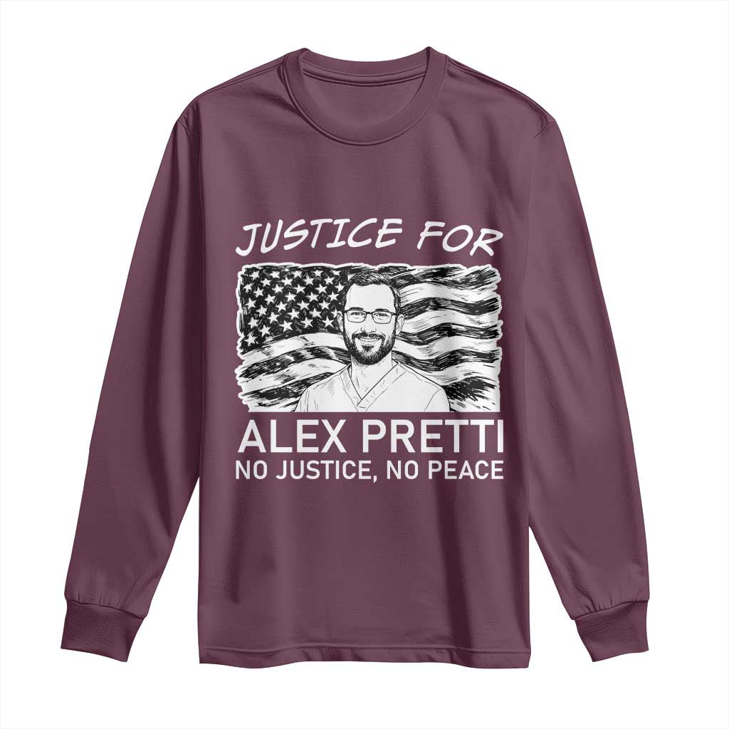 Minneapolis Strong Stand With Alex Long Sleeve Shirt Justice And Solidarity Support Gift TS12 Maroon Print Your Wear