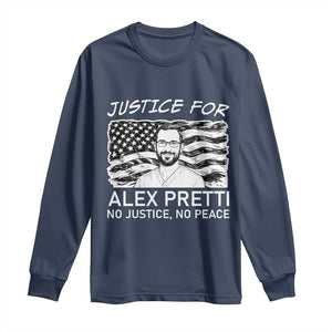 Minneapolis Strong Stand With Alex Long Sleeve Shirt Justice And Solidarity Support Gift TS12 Navy Print Your Wear