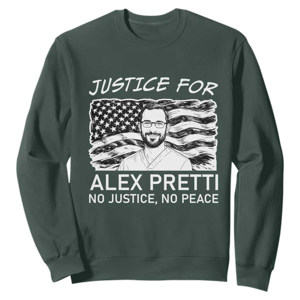 Minneapolis Strong Stand With Alex Sweatshirt Justice And Solidarity Support Gift TS12 Dark Forest Green Print Your Wear