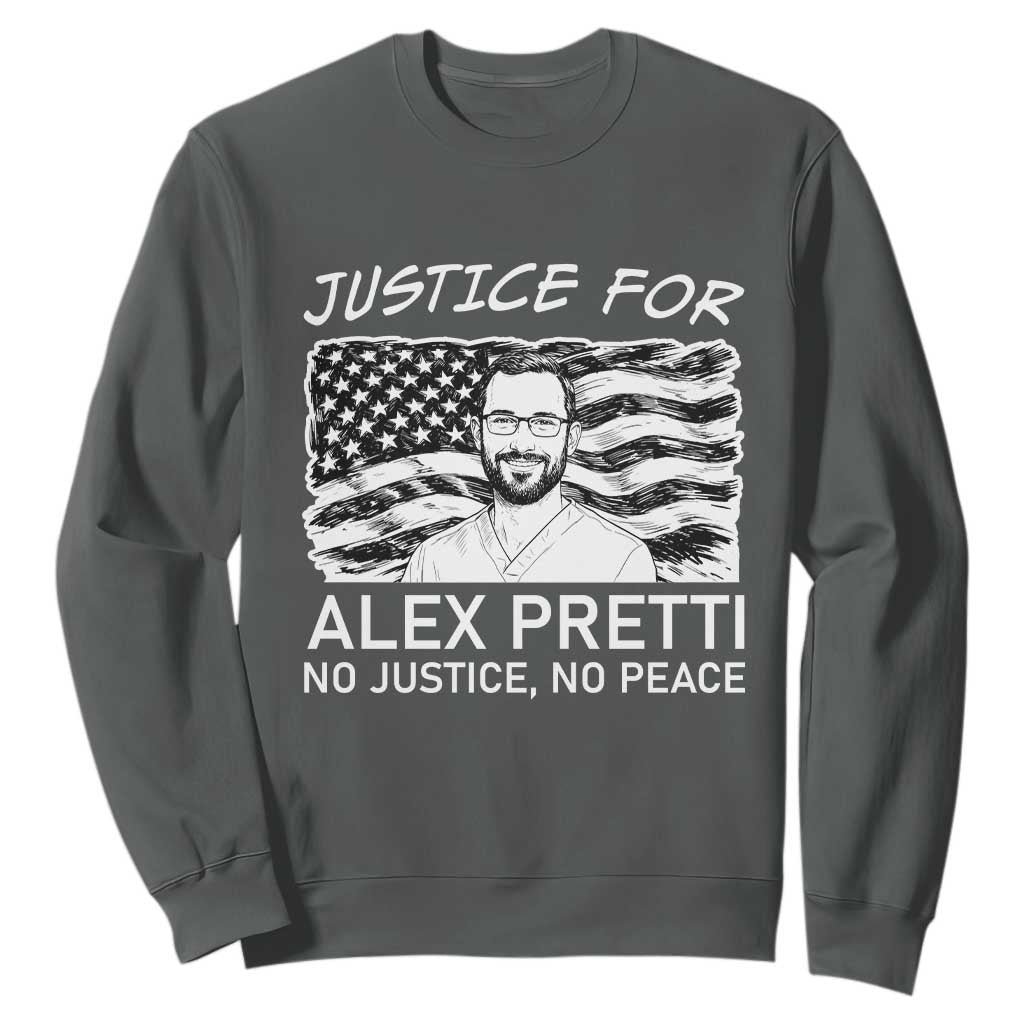 Minneapolis Strong Stand With Alex Sweatshirt Justice And Solidarity Support Gift TS12 Dark Heather Print Your Wear