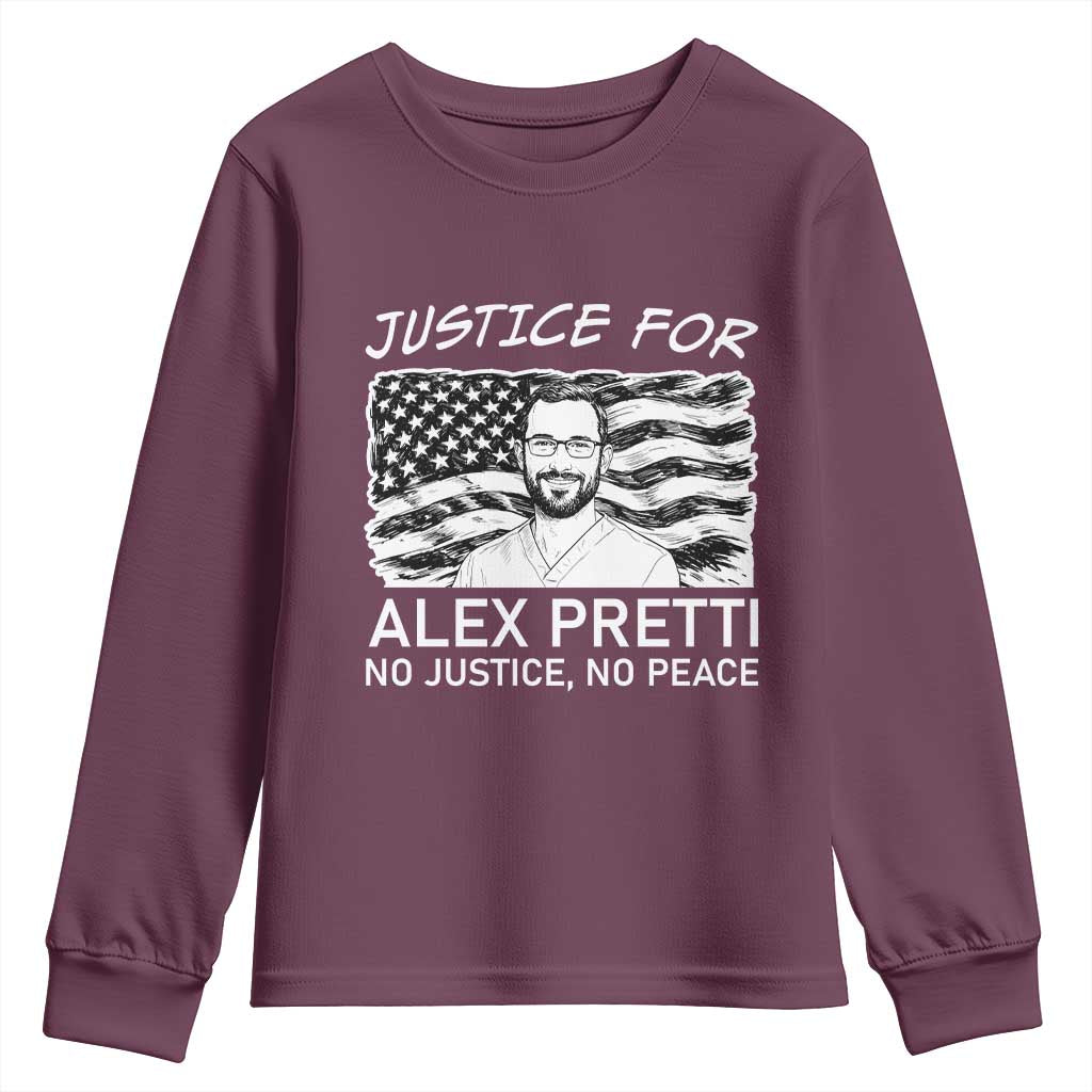 Minneapolis Strong Stand With Alex Youth Sweatshirt Justice And Solidarity Support Gift TS12 Maroon Print Your Wear