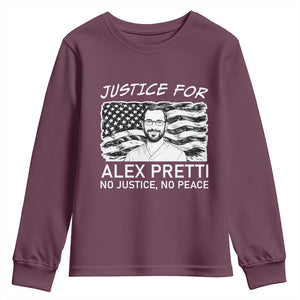 Minneapolis Strong Stand With Alex Youth Sweatshirt Justice And Solidarity Support Gift TS12 Maroon Print Your Wear